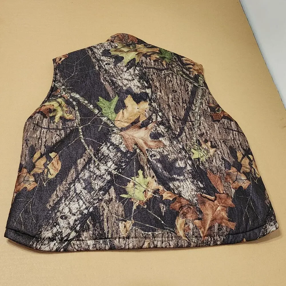 Remington Vest Mens 2XL Brown Camo Reversible Quilted Hunting Outdoor Full Zip